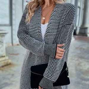 Marled Knit Drop Shoulder Duster Cardigan
